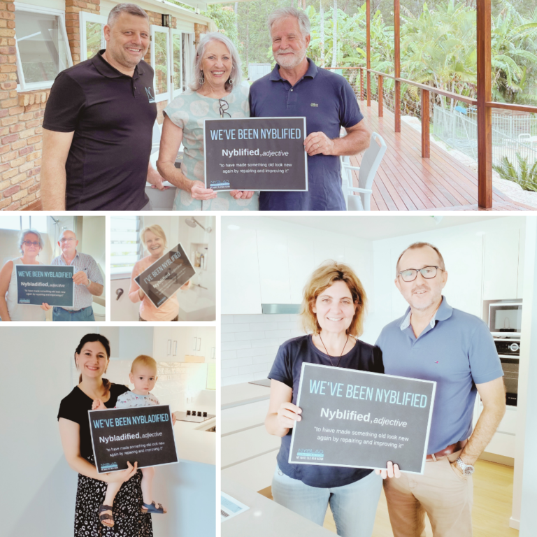photos of clients who have been nybladified holding the 'I've been nybladified sign'