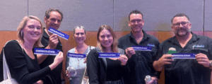 Members from the Nyblad Construction team holding winning tickets from the 2025 Master Builders Queensland RoadShow. From left, Sanna, Steve, Melissa, Linn, Ben and Troy. The Nyblad Construction team is an experienced Sunshine Coast builder team