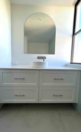 Arch Mirror Wooden Cupboard — Home and Unit Remodelling in Sunshine Coast, QLD
