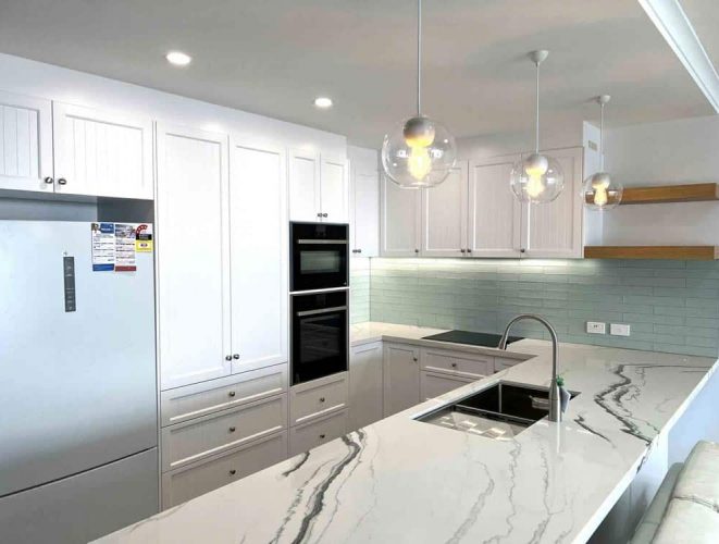 Kitchen Interior with Marble Benchtops — Home and Unit Remodelling in Sunshine Coast, QLD